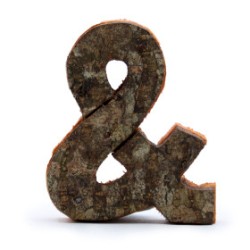 Lettera in corteccia rustica - "&" (12) -...