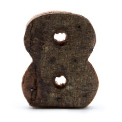 Numéro d’écorce rustique - «&nbsp;8&nbsp;» (12) - Petit 7cm