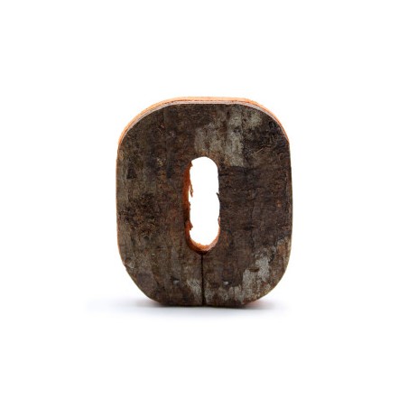Număr de scoarță rustică - "0" (12) - Mic 7cm