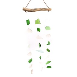 Carillon en verre recyclé - Trois gouttes vert...