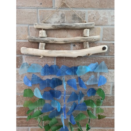 Campanello in vetro riciclato - Blu e verde