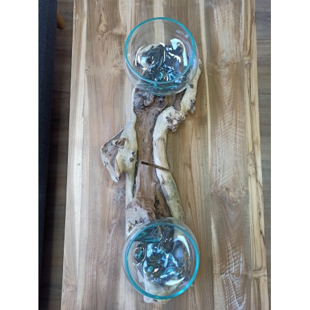 Glas op extra grote dubbele standaard - 70 cm
