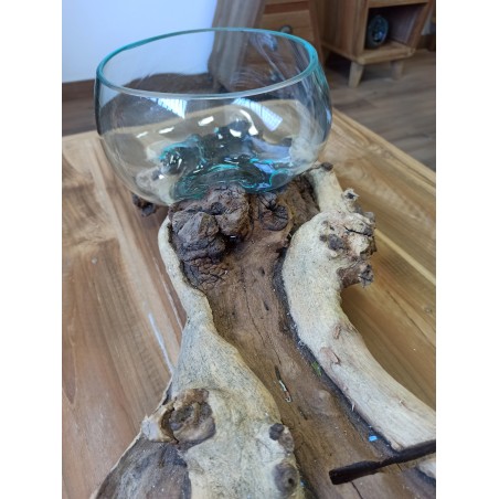 Glas op extra grote dubbele standaard - 70 cm
