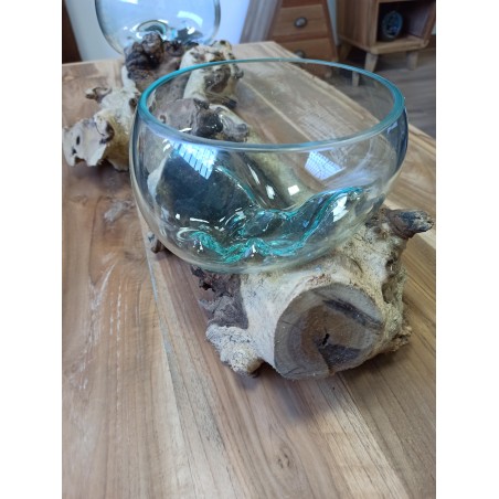 Glas op extra grote dubbele standaard - 70 cm