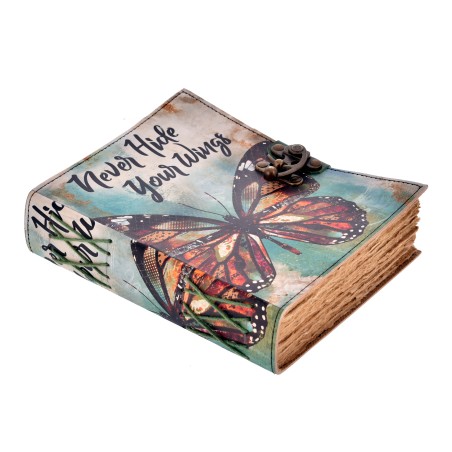 Cuaderno de cuero "Never Hide Your Wings" (7x5")
