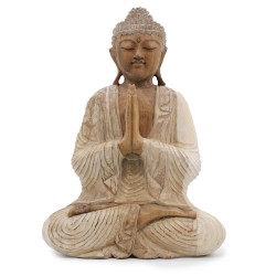 Statue de Bouddha blanchie à la chaux - 40cm...