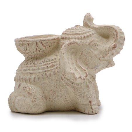 Brûle-encens et chandelier Elephant (crème)
