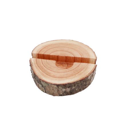 Support de téléphone en petit rondin (tranche complète) - Naturel
