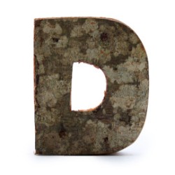 Lettre d’écorce rustique - «&nbsp;D&nbsp;» (12) - Petit 7cm