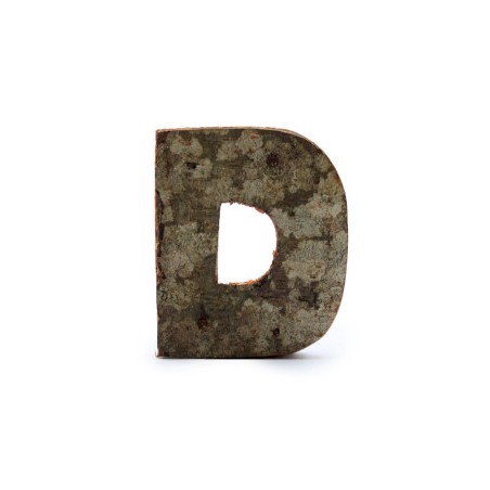 Lettre d’écorce rustique - «&nbsp;D&nbsp;» (12) - Petit 7cm