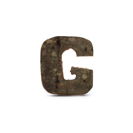 Rustieke schorsletter - "G" (12) - Klein 7 cm