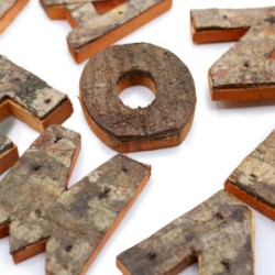 Lettera in corteccia rustica - "J" (12) -...