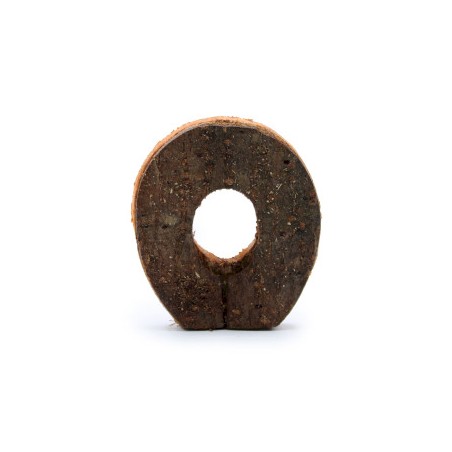 Lettera in corteccia rustica - "O" (12) - Piccola 7 cm