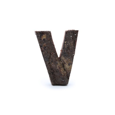 Rustikaler Bark Buchstabe - "V" (12) - Klein 7cm