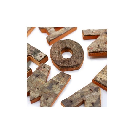 Lettre d’écorce rustique - «&nbsp;X&nbsp;» (12) - Petit 7cm