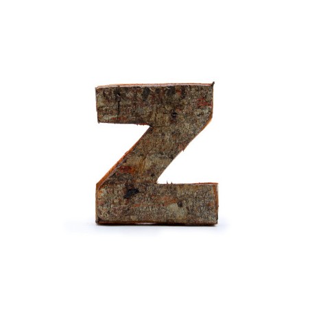 Rustikaler Rindenbuchstabe - "Z" (12) - Klein 7cm