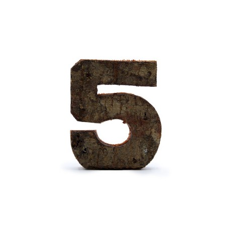 Numer kory rustykalnej - „5” (12) - Mały 7 cm