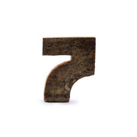 Rustiek schorsnummer - "7" (12) - Klein 7cm