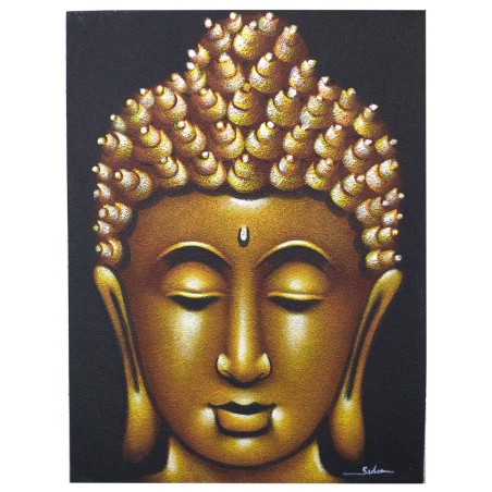 Buddha Gemälde - Gold und Sand Finish - 80x60cm
