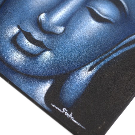Cuadro de Buda - Acabado en Arena y Azul - 80x60cm