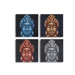 Set de 4 Detalles de Cabezas de Buda en Arena...