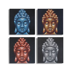 Set de 4 Detalles de Cabezas de Buda en Arena...