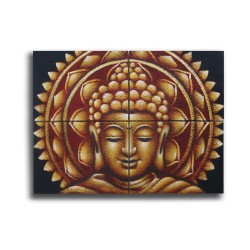 Détail du brocart du mandala Bouddha...