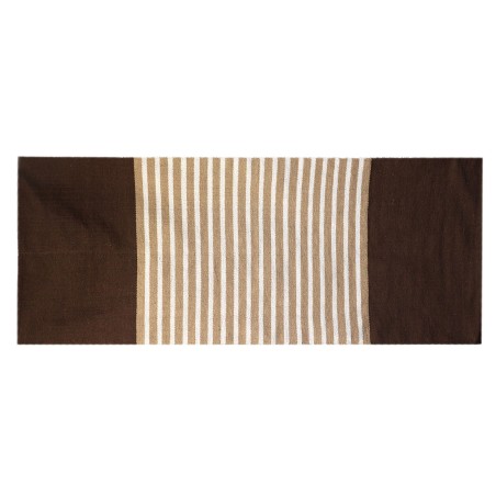 Tappeto indiano in cotone - 70x170 cm - Marrone scuro / Beige