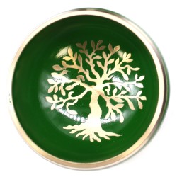 Ensemble de bols tibétains - Arbre de vie - Vert 10,7 cm
