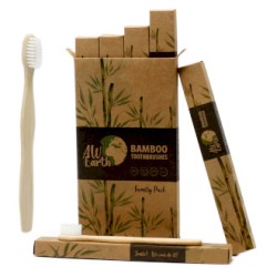 Cajas de 4 Cepillos de bambú-Blanco-2 Adultos...