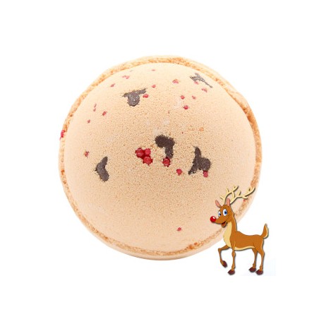 Bomba de Banho de Rena e Nariz Vermelho - Caramelo e Caramelo - 1 unidade 180gr.