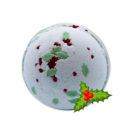 Bomba de baño navideña - Baya de Acebo y Muérdago - 1 unidad 180gr.