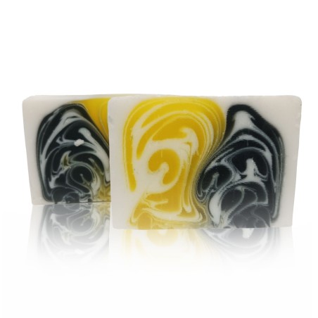 Jabon artesanal 1.2kg - Día y Noche - Amarillo y Negro