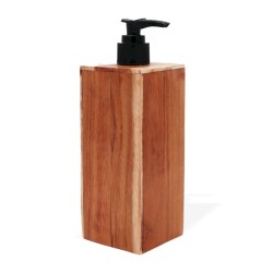 Distributeur de savon en bois de teck naturel -...