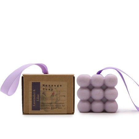 Jabon de masaje individual en caja - Lavanda y lila