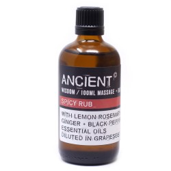 Aceite de Masaje - Frotaciones - Limón, Romero, Jengibre y Pimienta Negra - 100ml