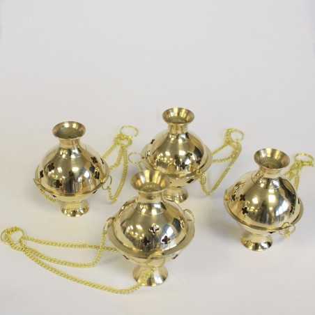 Hanging brass incense burner