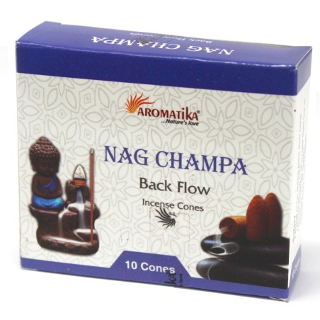 Conos de Incienso Reflujo Aromatika - Nag Champa - 10 unidades