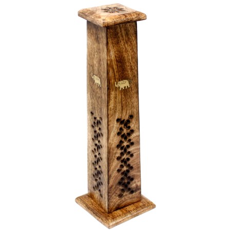 Torre de Incienso - Porta incienso - Madera de Mango - Conos & Incienso - 30,5x9x9cm