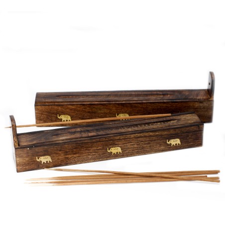 Porta incienso madera de Mango Wood Incense Box - Assorted - 29x5x5cm