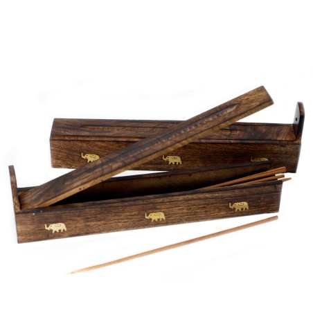 Porta incienso madera de Mango Wood Incense Box - Assorted - 29x5x5cm