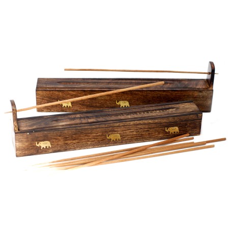 Porta incienso madera de Mango Wood Incense Box - Assorted - 29x5x5cm