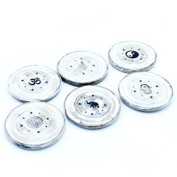 Porta Encens Acabat en Blanc - Disc d'Encens i...
