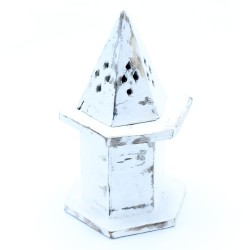 Incense holder finished in white - Mini Pyramid...